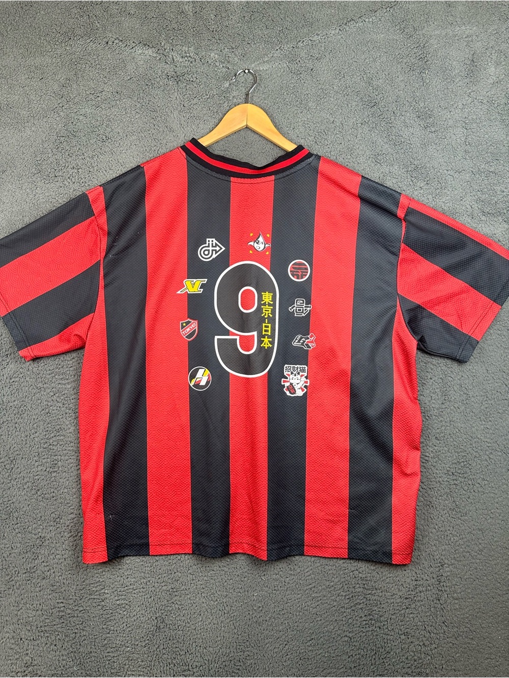 Saints Studio Shibuya Tokyo Soccer Jersey M 3X Black Striped Harajuku Shibuya 9